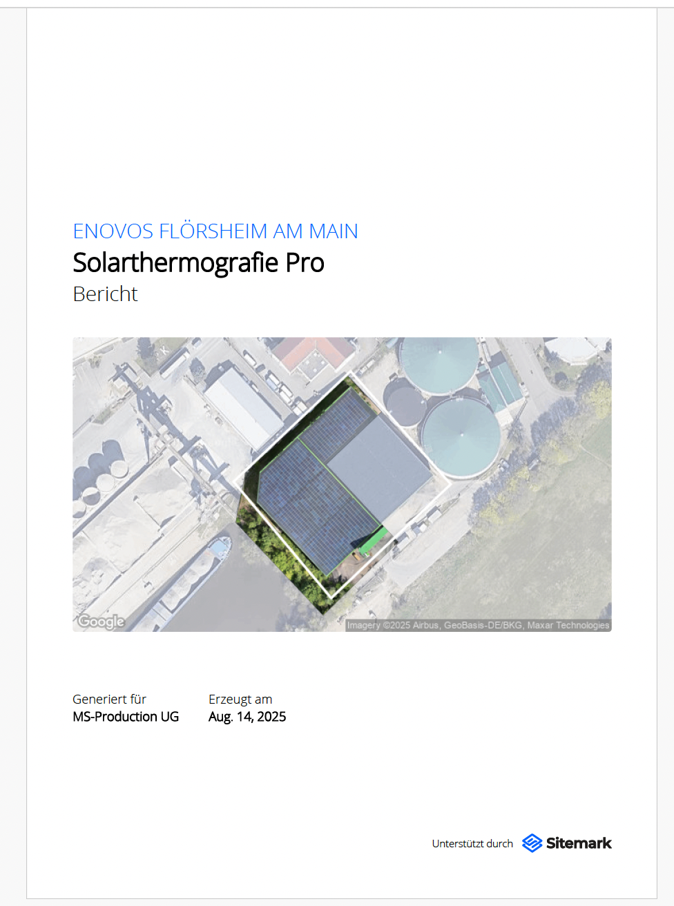 Solarthermografie Pro Bericht - Enovos Flörsheim am Main PDF Titelseite